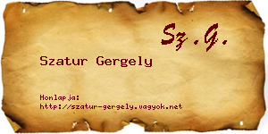 Szatur Gergely névjegykártya