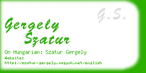gergely szatur business card